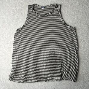 Old Navy L Luxe Tank Striped White Casual Summer Core Slinky Stretchy